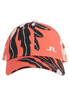 Women's Asta Print Ball Cap Paradise Monstera Coral - J.LINDEBERG - BALAAN 2