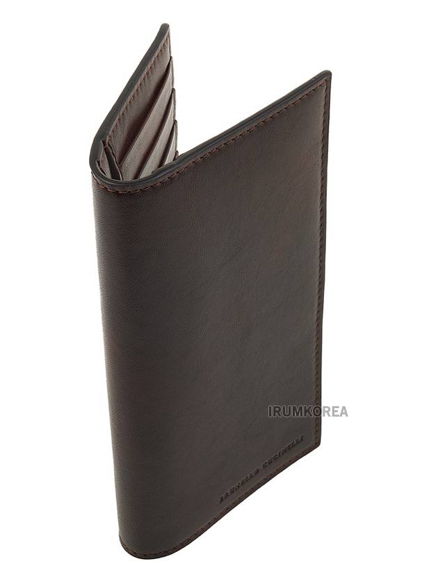 Calfskin Maxi Card Wallet Burgundy - BRUNELLO CUCINELLI - BALAAN 3