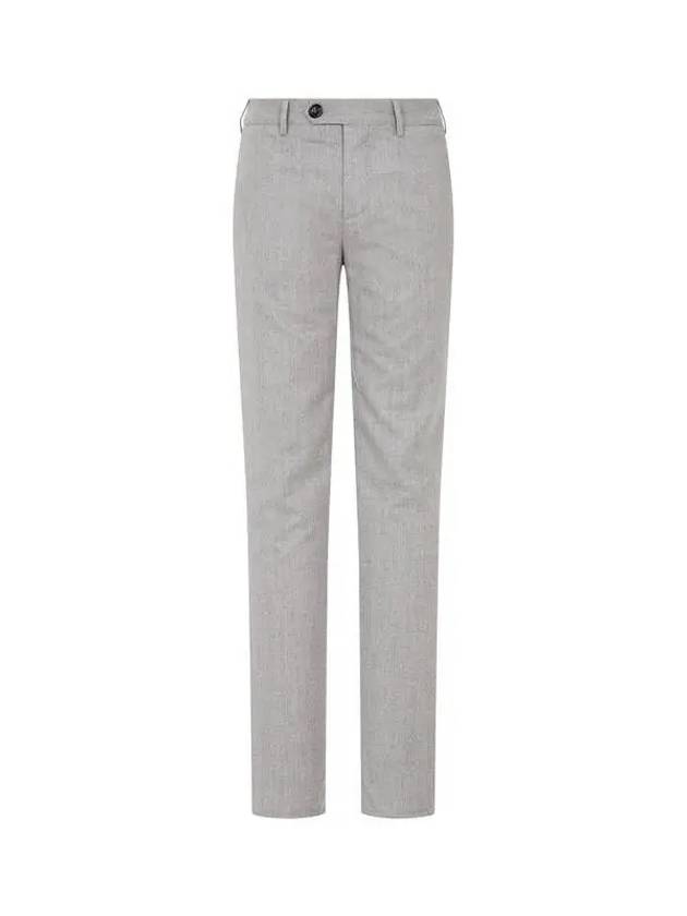 Men s unbuttoned closure soft wool pants light gray 271030 - BRUNELLO CUCINELLI - BALAAN 1