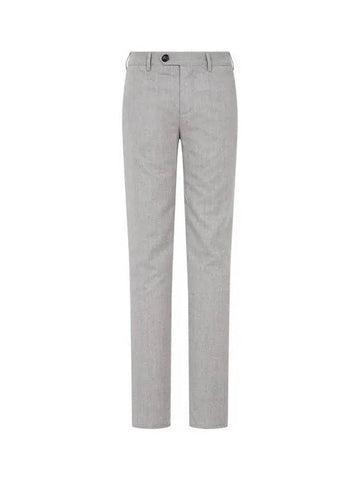 Men s unbuttoned closure soft wool pants light gray 271030 - BRUNELLO CUCINELLI - BALAAN 1