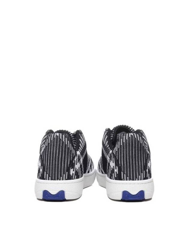 Check Knit Box Low Top Sneakers Black - BURBERRY - BALAAN 3