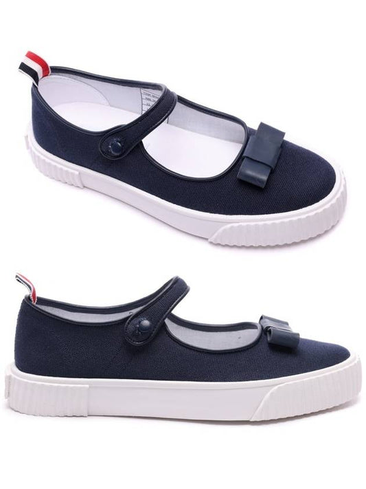 Tennis Tom John Trainer Cotton Canvas Sneakers Navy - THOM BROWNE - BALAAN 2