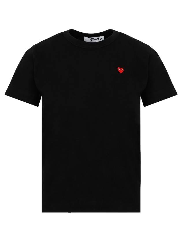 Play Women's Mini Red Wappen Short Sleeve T-Shirt Black P1 T303 1 - COMME DES GARCONS - BALAAN 1