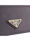 Saffiano Leather Triangle Logo Card Wallet Black Gold - PRADA - BALAAN 3