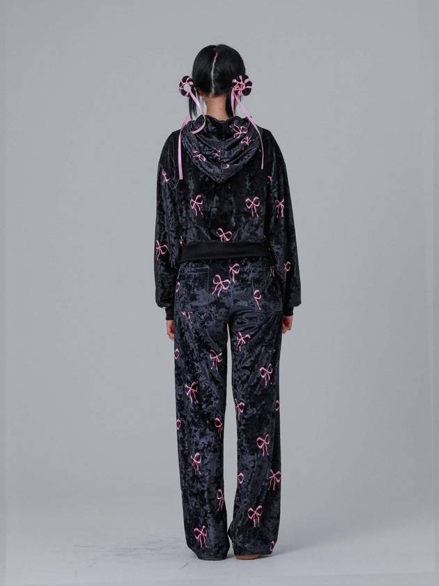 Ribbon Velvet Track Pants Black - DILETTANTISME - BALAAN 5