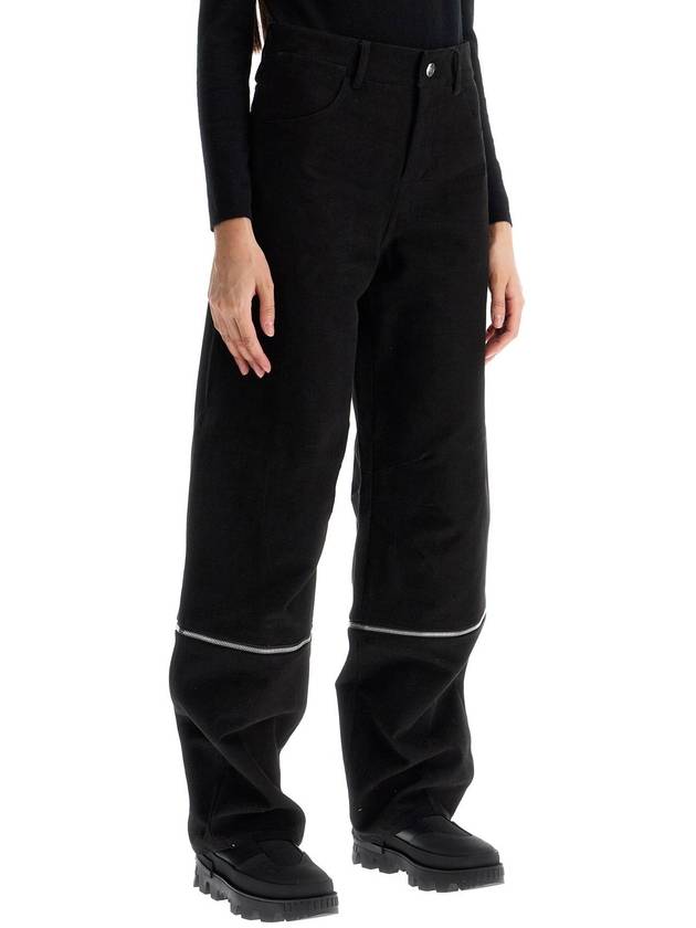 Willow Smith 2 in 1 Cotton Wide Pants Black - MONCLER - BALAAN 3