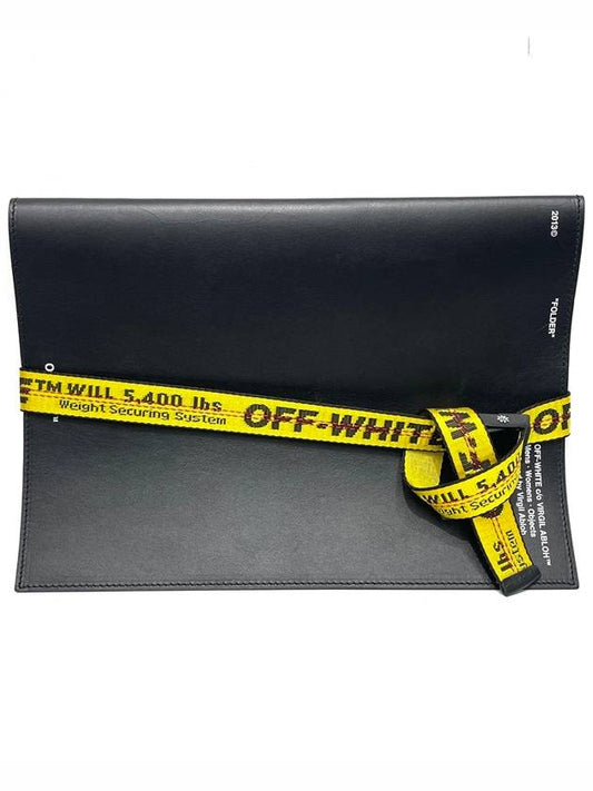 Logo document file folder clutch OMST018 - OFF WHITE - BALAAN 2