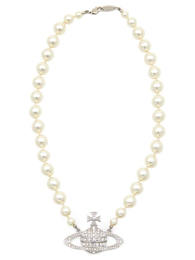 One Row Pearl Bas Relief Necklace Silver - VIVIENNE WESTWOOD - BALAAN 3