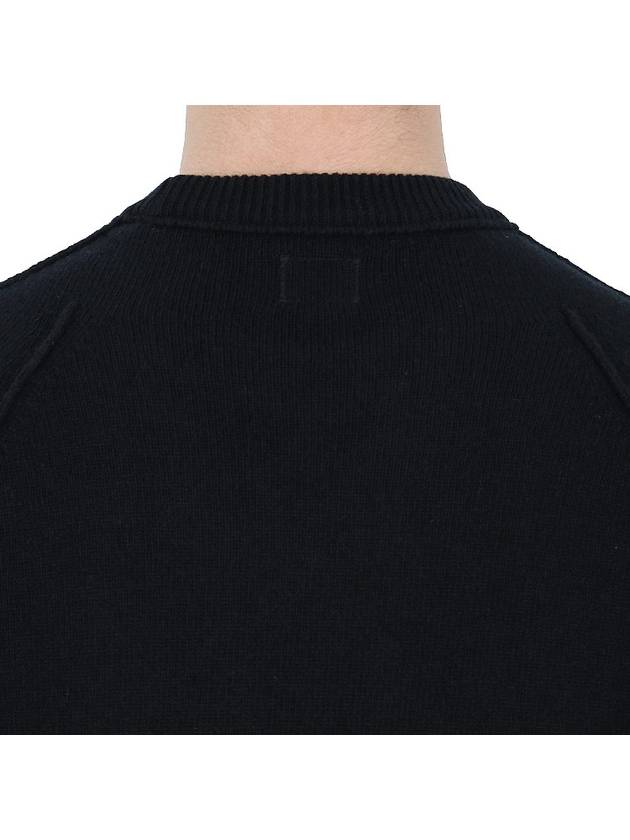 Lens Wappen Classic Crew Neck Wool Knit Top Black - CP COMPANY - BALAAN 9