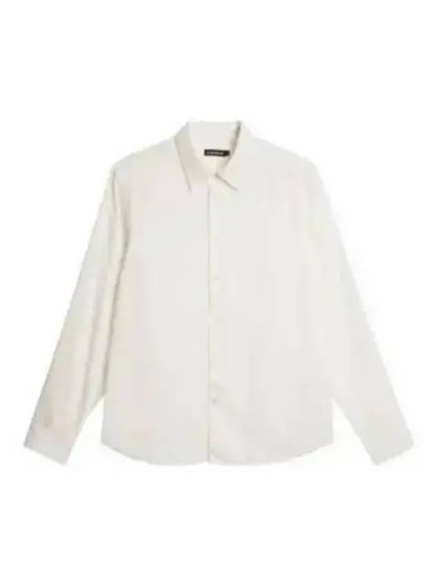 Comfort Tencel Slim Long Sleeve Shirt Cloud White - J.LINDEBERG - BALAAN 2