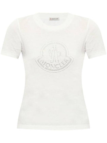 Moncler Crystals Logo T-Shirt Clothing - MONCLER - BALAAN 1