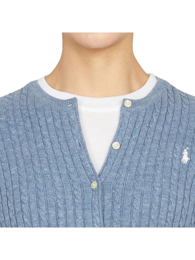 Kids Cable 313543047044 BLUE HTR Cardigan Adults can wear - POLO RALPH LAUREN - BALAAN 8