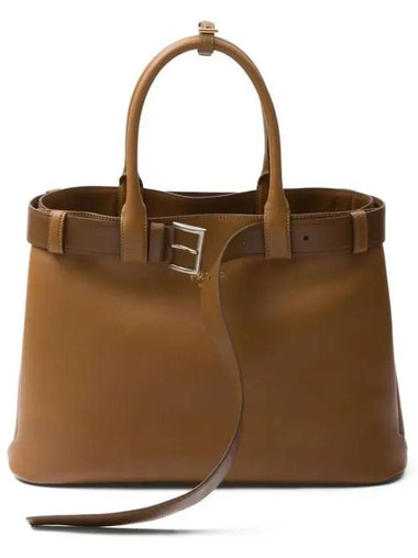 Buckle Large Tote Bag Brown - PRADA - BALAAN 1