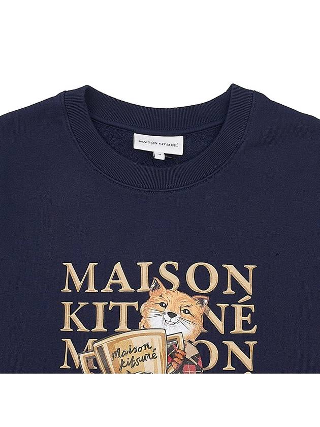 Fox Champion Print Sweatshirt Navy - MAISON KITSUNE - BALAAN 4