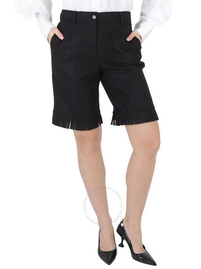 Women's Fringe Bermuda Shorts Black - BURBERRY - BALAAN 2