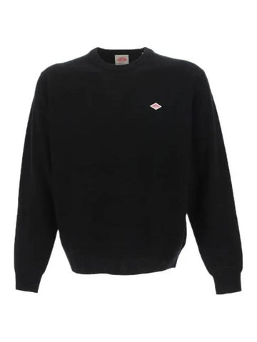 DTD0028 000 BLACK logo crew neck knit - DANTON - BALAAN 1