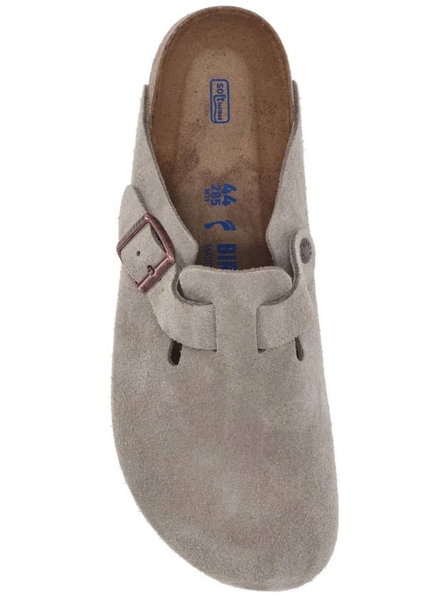 Boston Soft Footbed Suede Medium Narrow Slippers Taupe - BIRKENSTOCK - BALAAN 4