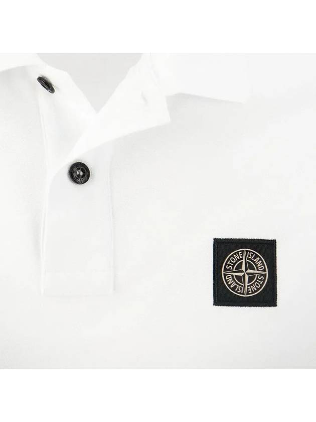 Men's Logo Patch Polo Shirt White - STONE ISLAND - BALAAN 5