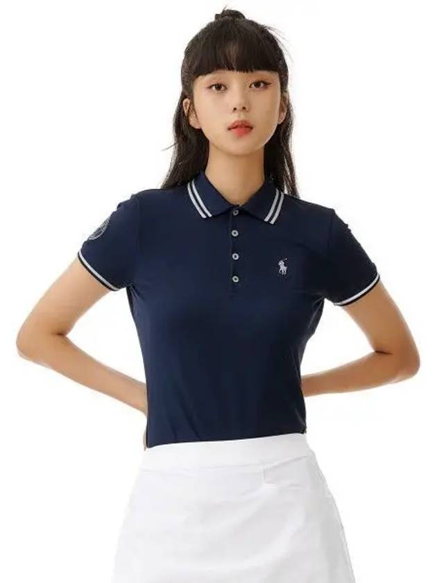 W Wimbledon Pique Polo Shirt Navy - POLO RALPH LAUREN - BALAAN 2