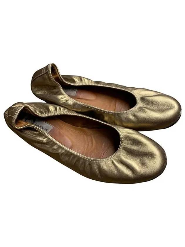 Laminated metallic leather ballerina flats AW 51 AINALP 5B - LANVIN - BALAAN 1