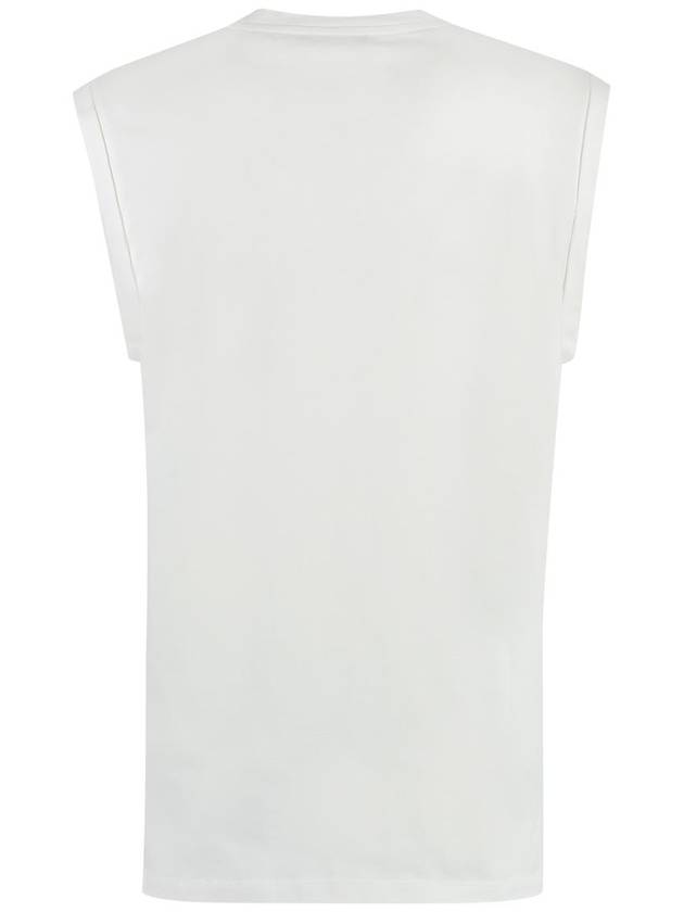 Women's Shoulder Button Logo Tank Sleeveless White - BALMAIN - BALAAN 3