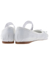 Women's Logo Strap Leather Ballerina White - MIU MIU - BALAAN.