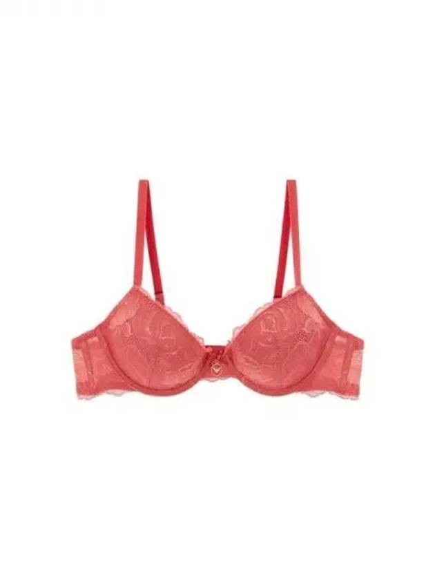 UNDERWEAR Women's Flower Lace Padded Pushup Bra Light Red 271324 - EMPORIO ARMANI - BALAAN 1