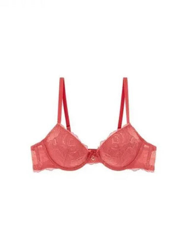 UNDERWEAR Women s Flower Lace Padded Push up Bra Light Red 270200 - EMPORIO ARMANI - BALAAN 1