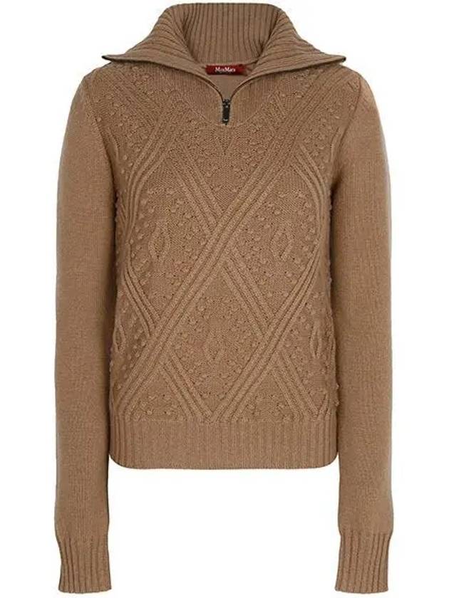 Camel Etra Wool Cashmere Turtleneck Sweater 006 1210051 - MAX MARA - BALAAN 1