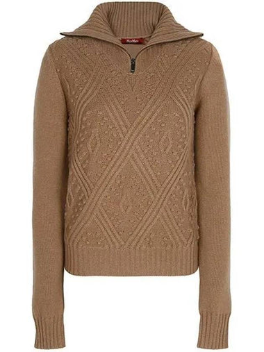 Camel Etra Wool Cashmere Turtleneck Sweater 006 1210051 - MAX MARA - BALAAN 1