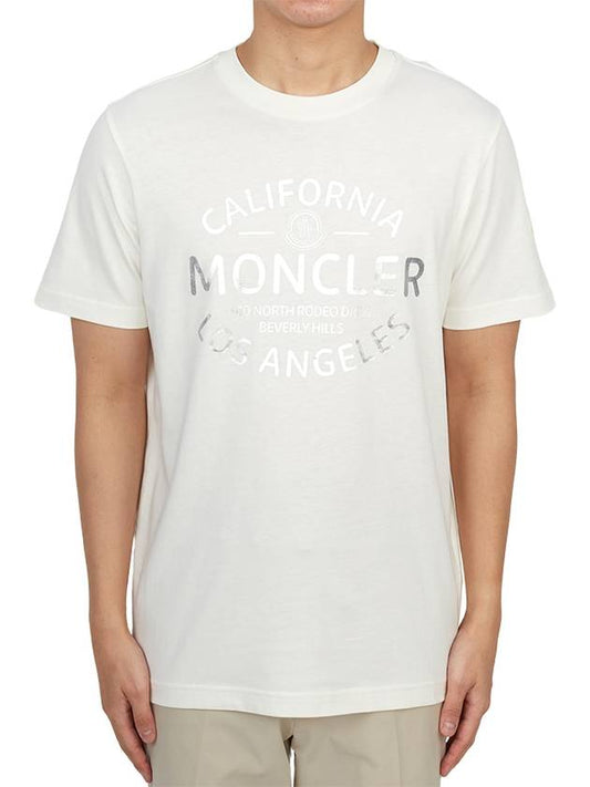 Metallic Logo Short Sleeve T-Shirt White - MONCLER - BALAAN 2