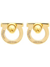 Gancini Crystal Large Earrings Gold - SALVATORE FERRAGAMO - BALAAN 5