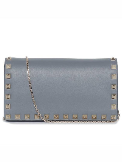 Rockstud Chain Shoulder Bag Grey - VALENTINO - BALAAN 2