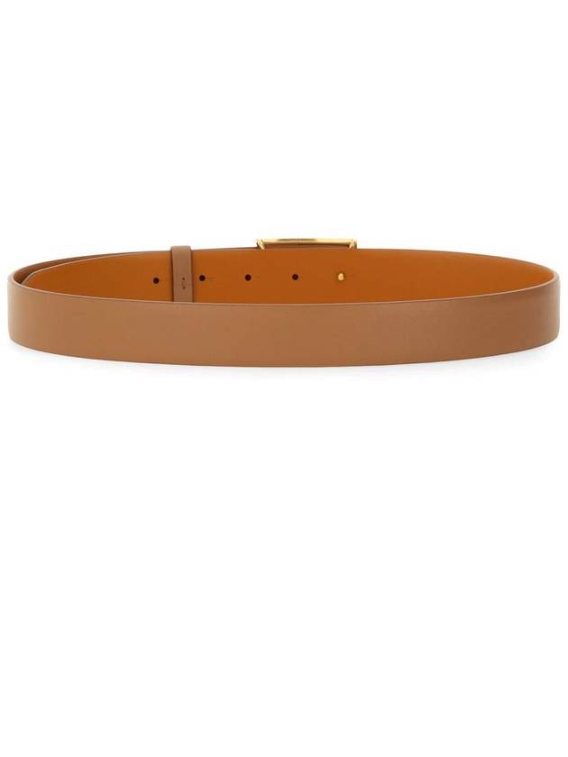 T Timeless Buckle Reversible Leather Belt Brown - TOD'S - BALAAN 4