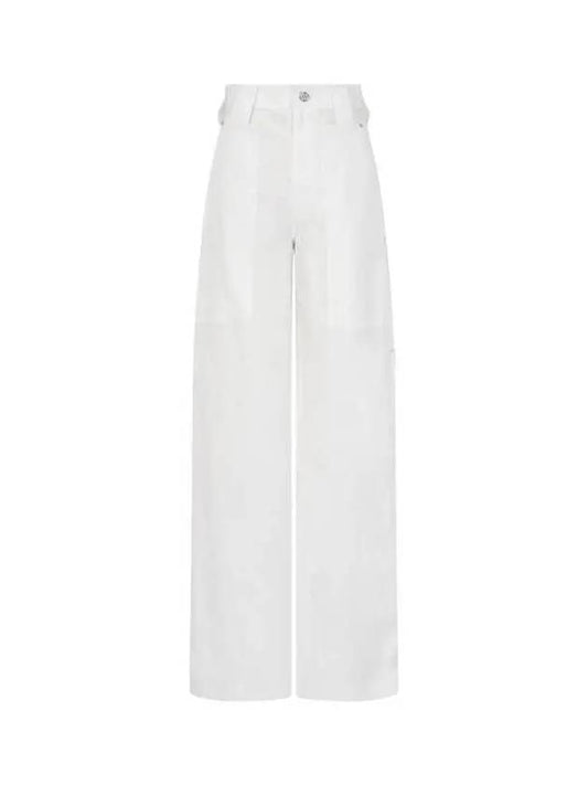 Linen blend wide pants white - STELLA MCCARTNEY - BALAAN 1
