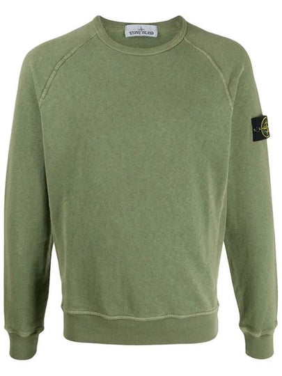 Logo Wappen Washed Raglan Sweatshirt Olive - STONE ISLAND - BALAAN 2