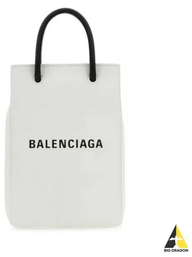 Logo Print Phone Holder Small Cross Bag White - BALENCIAGA - BALAAN 2