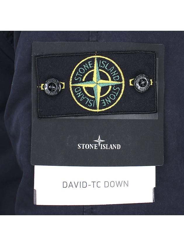 Logo David TC Down Hooded Jacket Navy - STONE ISLAND - BALAAN 7