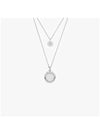 Sublima Layered Pendant Rhodium Necklace Silver - SWAROVSKI - BALAAN 5