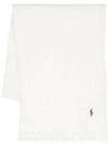 Pony Embroidery Fringed Scarf Cream - POLO RALPH LAUREN - BALAAN 1