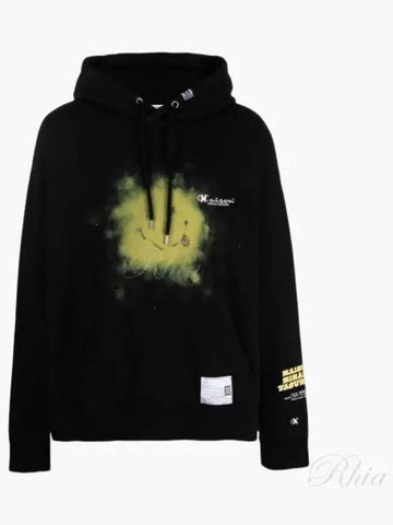 A10HD721 Black Graphic Print Hoodie - MIHARA YASUHIRO - BALAAN 1