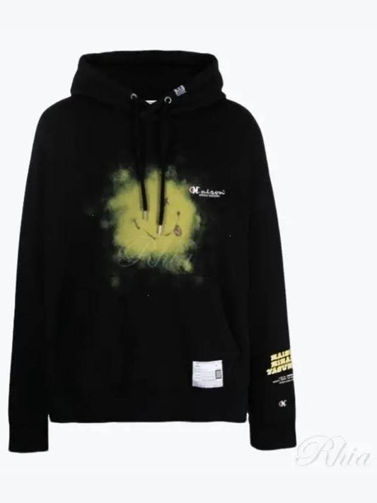 A10HD721 Black Graphic Print Hoodie - MIHARA YASUHIRO - BALAAN 1