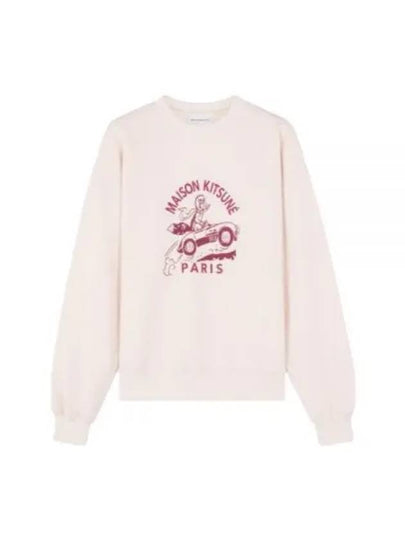 Women's Racing Fox Sweatshirt Beige - MAISON KITSUNE - BALAAN 2