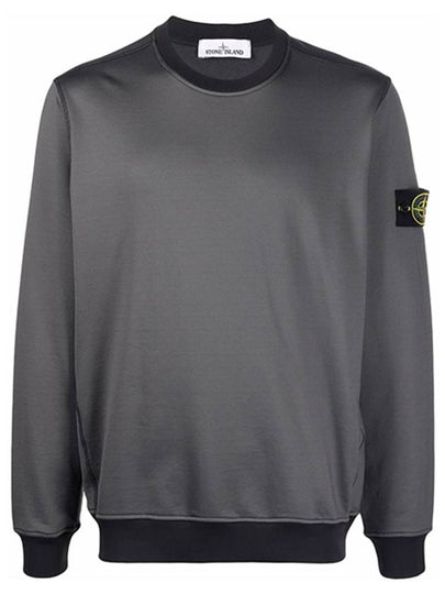 Men's Wappen Patch Round Cotton Nylon Fleece Sweatshirt Dark Grey - STONE ISLAND - BALAAN 2