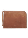 Zipped Calfskin Leather Clutch Bag Brown - RICK OWENS - BALAAN 2