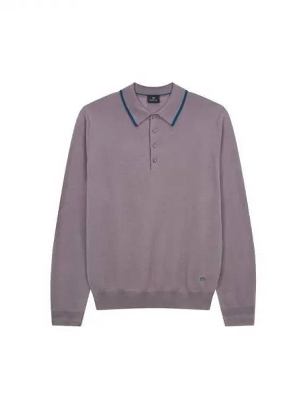 PS color combination line wool polo knit chocolate 270692 - PAUL SMITH - BALAAN 1