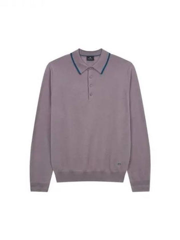 PS color combination line wool polo knit chocolate 270692 - PAUL SMITH - BALAAN 1