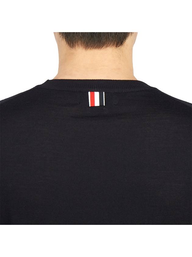 4 Bar Armband Classic Merino Wool Knit Top Navy - THOM BROWNE - BALAAN 8