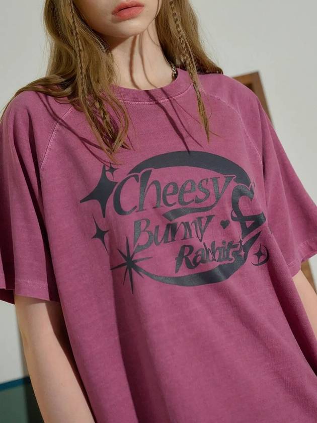 Cheese Bunny Raglan Pigmented Short Sleeve T Shirt Dusty Pink - CPGN STUDIO - BALAAN 3