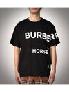 Horseferry Short Sleeve T-Shirt Black - BURBERRY - BALAAN 4